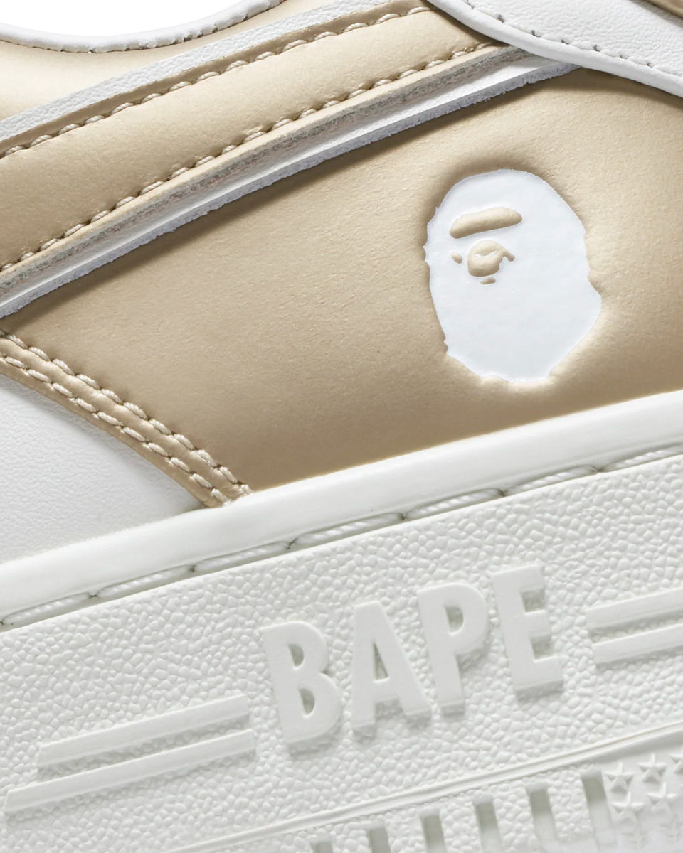 A Bathing APE Bape Sta #4 Gold / White Low Top Sneakers