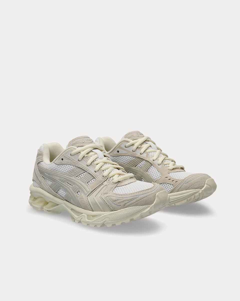 asics gel kayano 14 sneakers in white and smoke grey