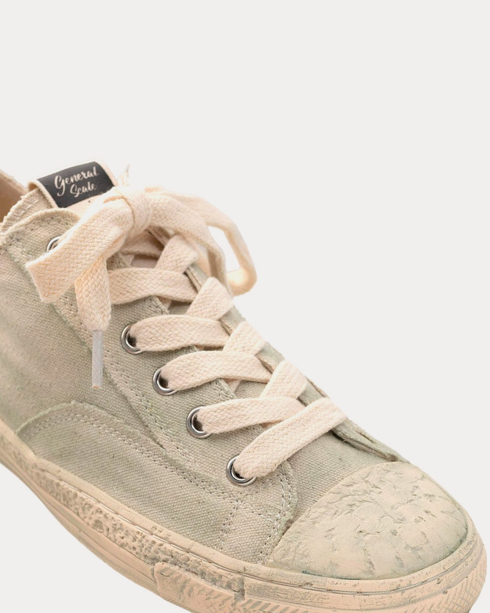 General Scale By Maison Mihara Yasuhiro Past Sole Overdyed Canvas Green Low  Top Sneakers