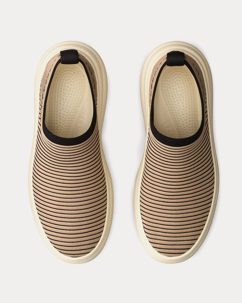 Rag & Bone Brixley Knit Cream / Black Slip On Sneakers