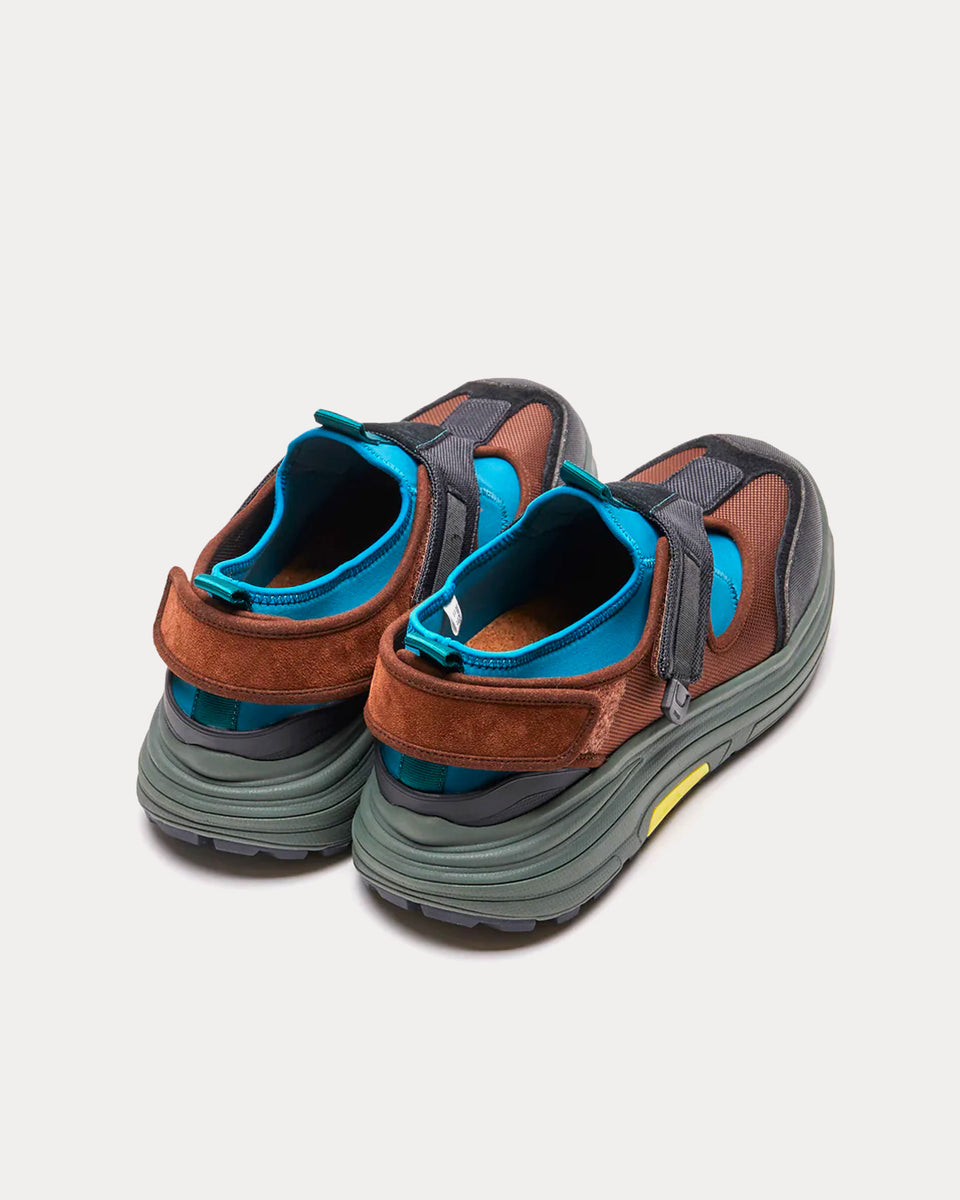 Suicoke Tred Brown / Green Slip On Sneakers