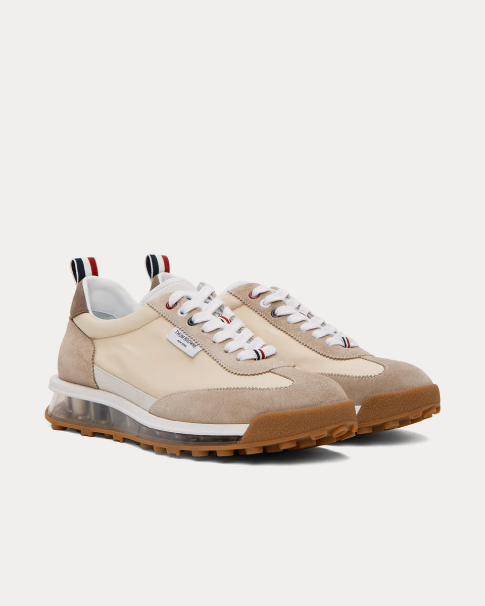 Thom Browne Tech Runner Clear Sole Suede Beige / Brown Low