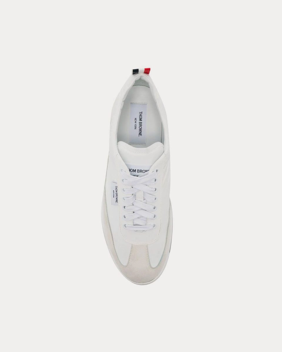 Thom Browne Tech Runner Clear Sole Nylon White Low Top Sneakers