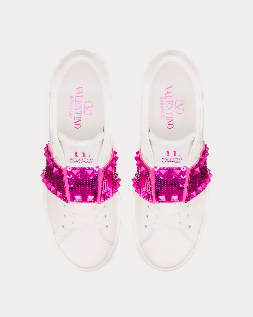 Valentino Garavani White & Pink Valentino Garavani Rockstud Open