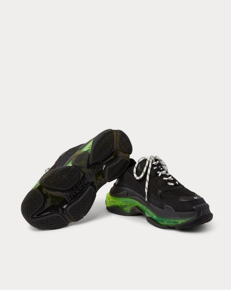 Balenciaga triple s black hot sale neon