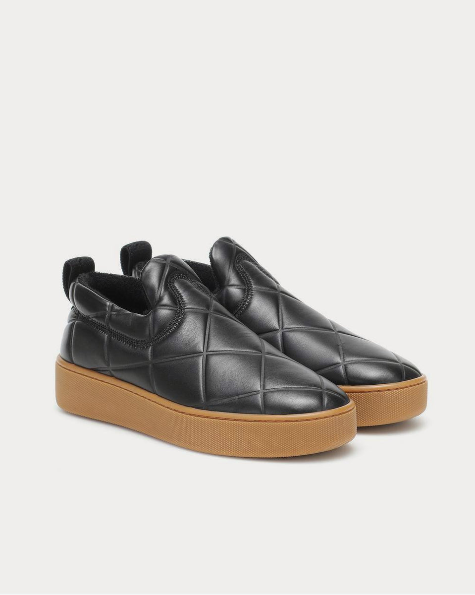Bottega Veneta Slip On leather Black-Rubber Band Slip On Sneakers