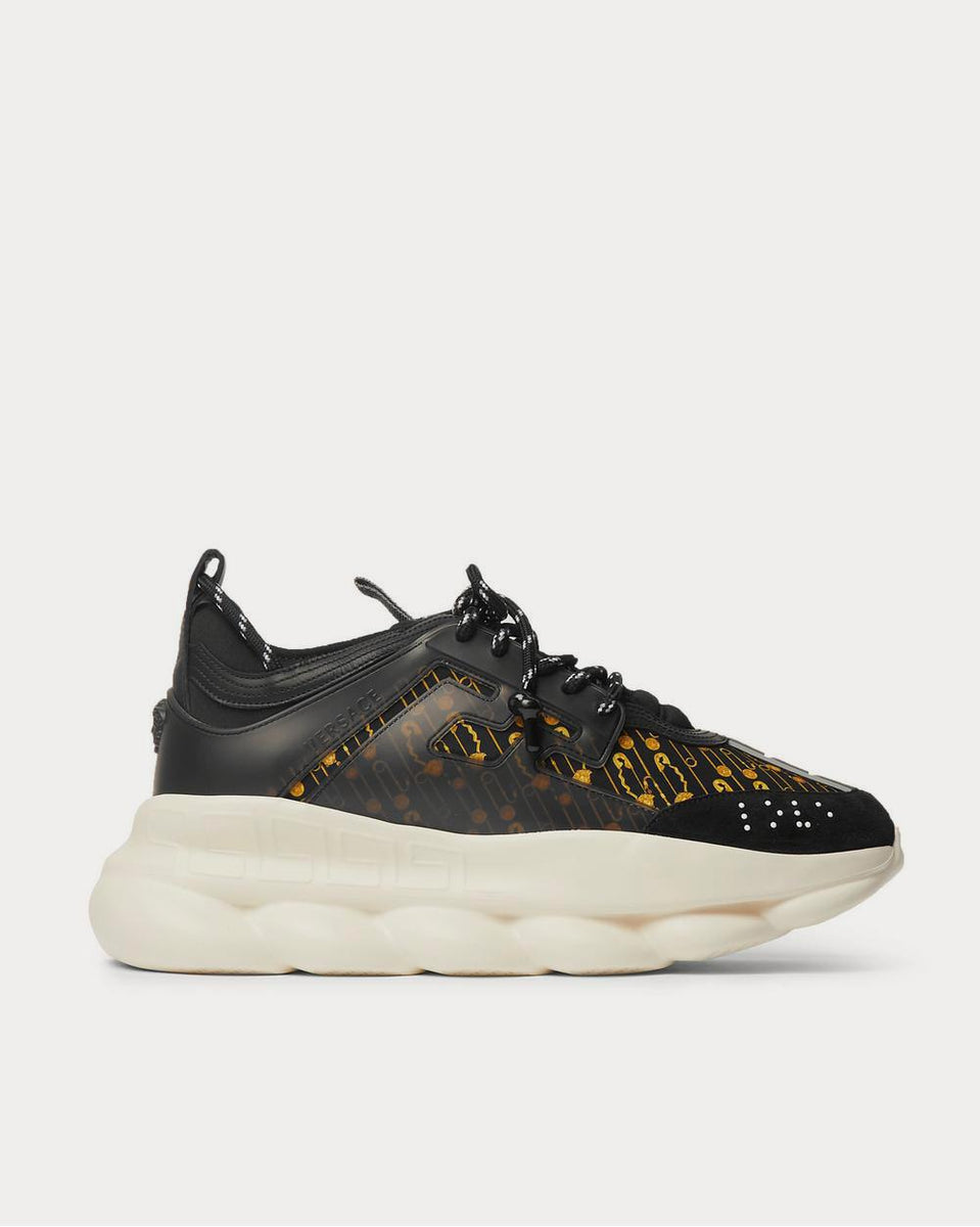 Versace Chain Reaction Black Multi-Color Rubber Suede 🔥🔥🔥