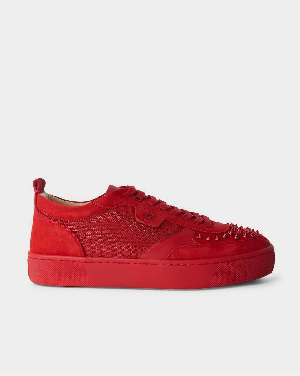 Happyrui Suede Trimmed Sneakers in Black - Christian Louboutin