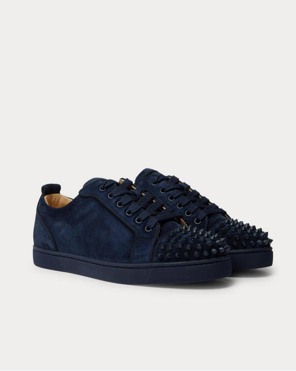 CHRISTIAN LOUBOUTIN Louis Junior Spikes Cap-Toe Suede Sneakers for