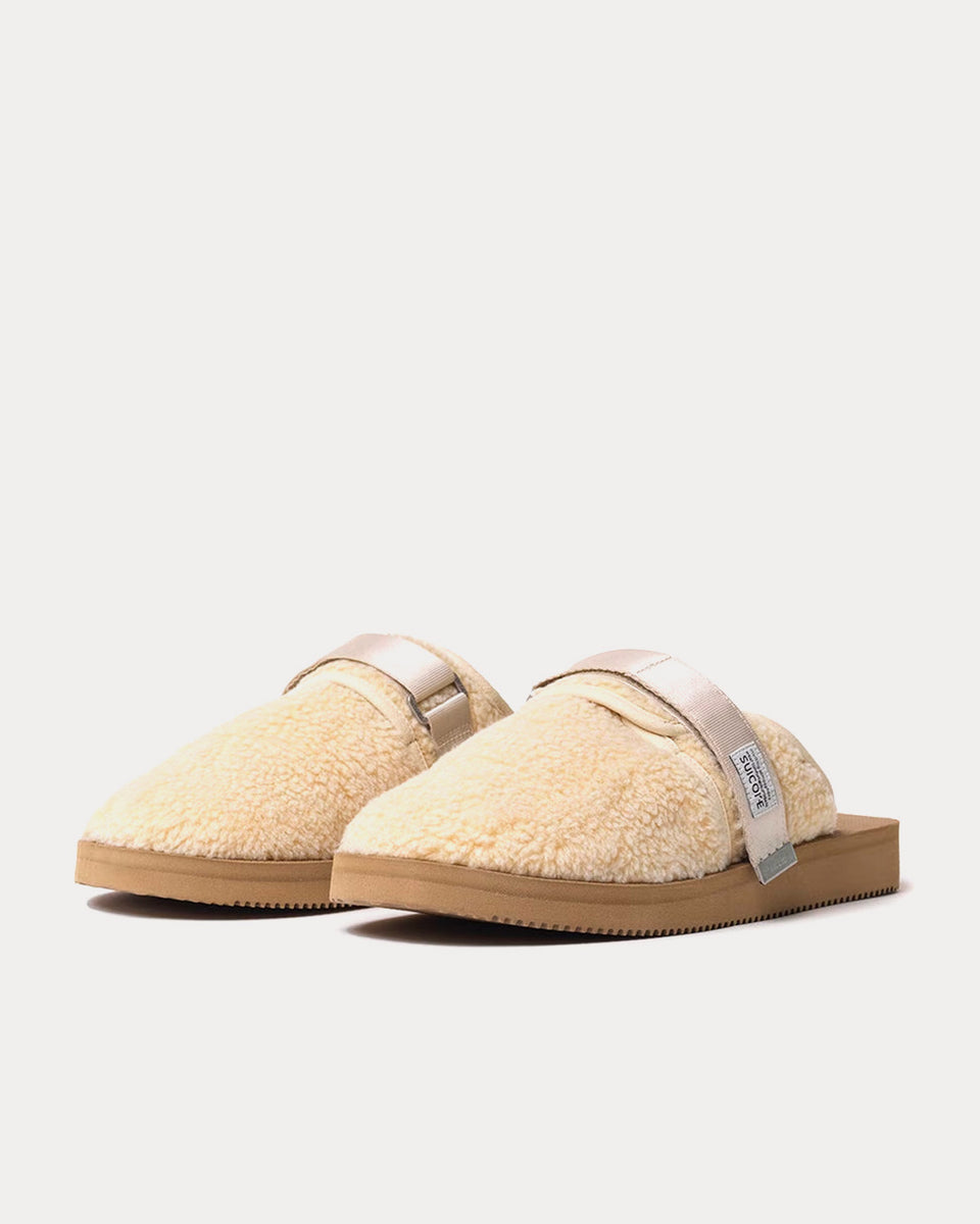 Suicoke x John Elliott Zavo Polar Fleece Cream Slides Sneak in Peace