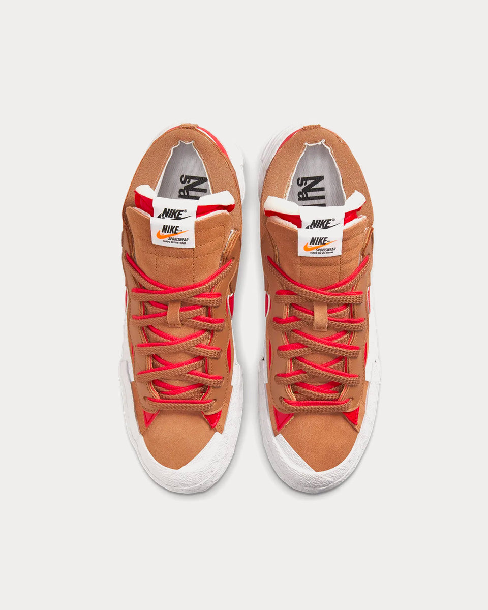 Nike x sacai Blazer Low British Tan / Red Low Top Sneakers - Sneak