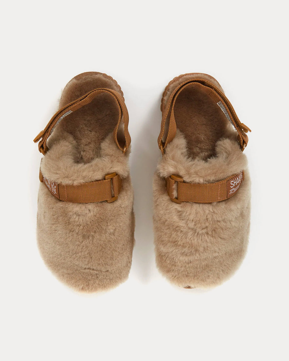 Shaka Snug Clog Mouton Dark Beige Slip Ons - Sneak in Peace