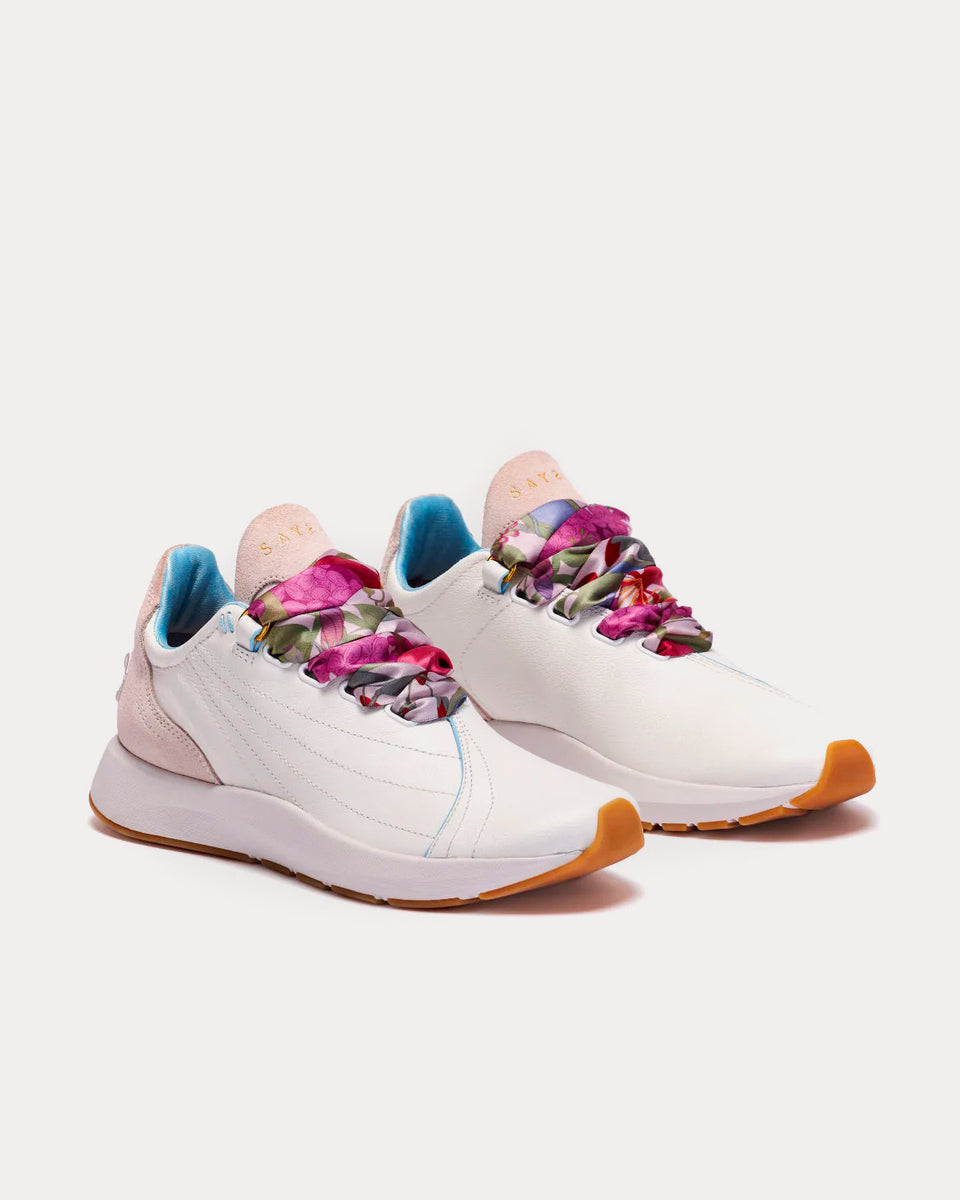 Saysh Two White / Pink Low Top Sneakers - Sneak In Peace