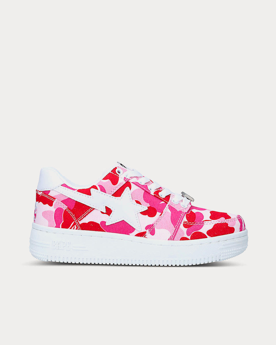 A Bathing APE ABC Camo Bapesta Pink Low Top Sneakers - Sneak in Peace