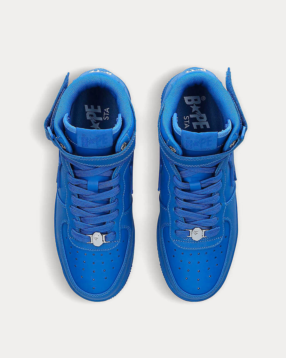 A Bathing APE BAPE STA Star-Embossed Blue High Top Sneakers