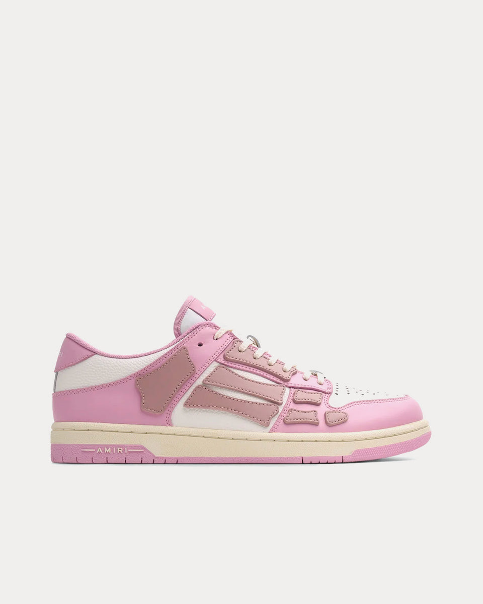 AMIRI Skel-Top Low White / Pink Low Top Sneakers - Sneak in Peace