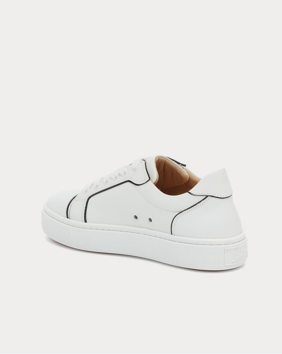 Shop Christian Louboutin Lace-up Leather Logo Low-Top Sneakers by winwinco