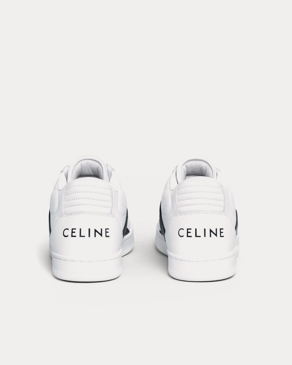 Celine CT-02 Scratch Calfskin & Patent Glitter Optic White / Black Mid Top  Sn