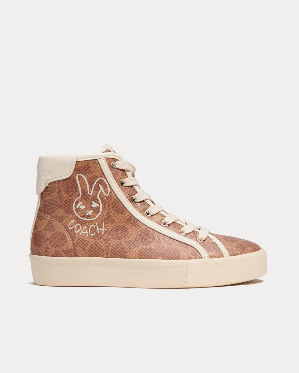 Coach Retro Signature Canvas & Leather Chalk High Top Sneakers - Sneak in  Peace