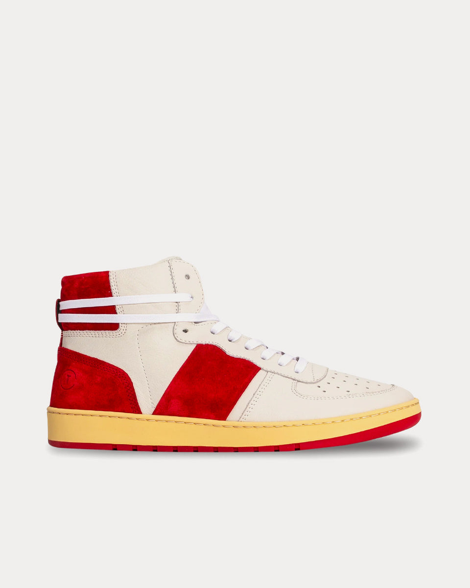 Collegium Pillar Destroyer White / Red High Top Sneaker - Sneak in