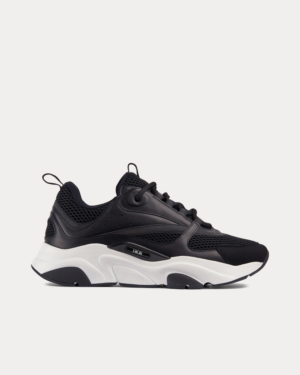 Dior B22 Technical Mesh & Calfskin Black / White Low Top Sneakers ...