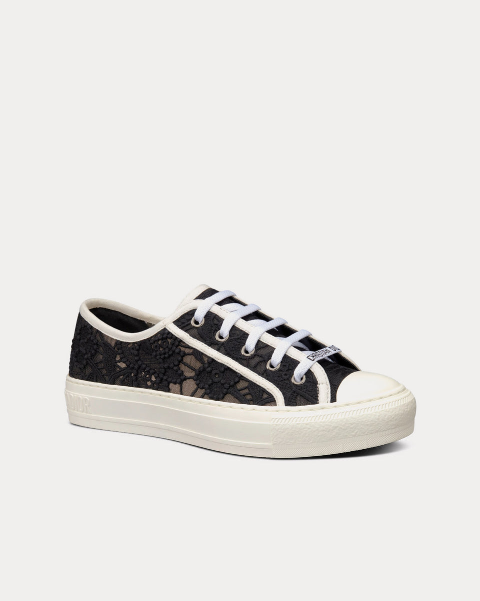 Walk'n'Dior Platform Sneaker White Embroidered Cotton with Blue Toile de  Jouy Motif