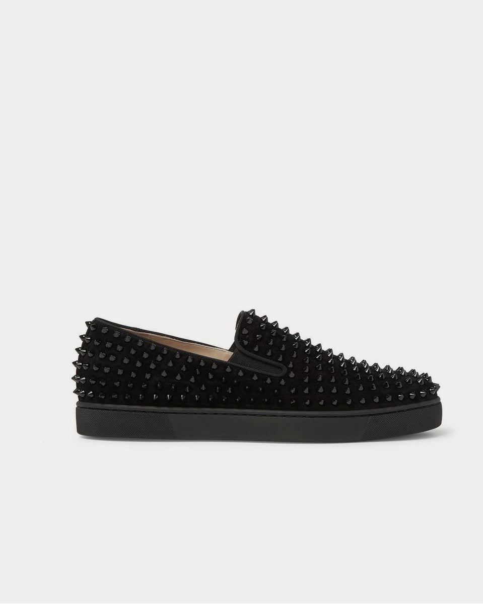 Christian Louboutin Men's Roller-Boat Patent Leather Slip-On Sneakers