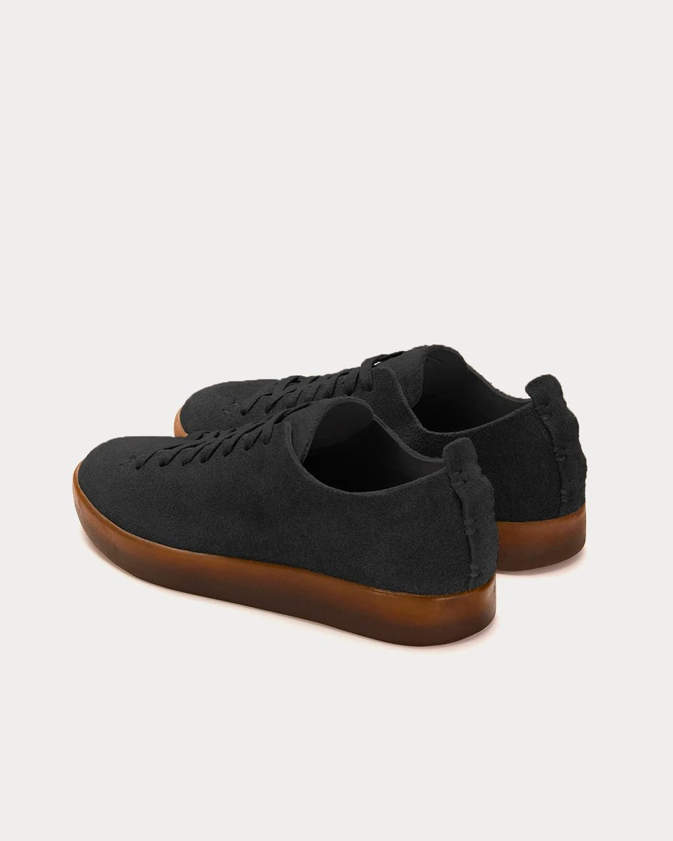 Feit Hand Sewn Latex Suede Black Low Top Sneakers - Sneak in Peace