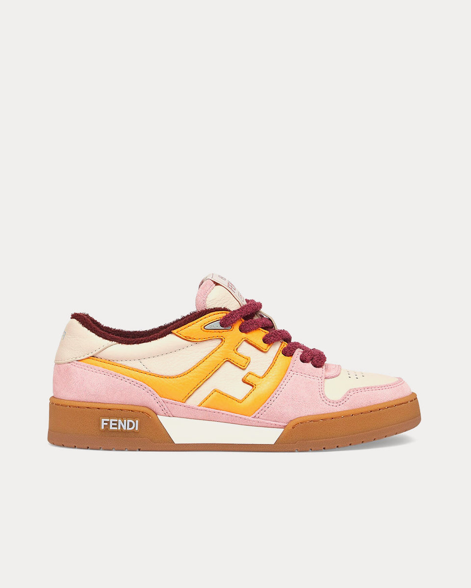 Fendi Match Suede Pink Low Top Sneakers