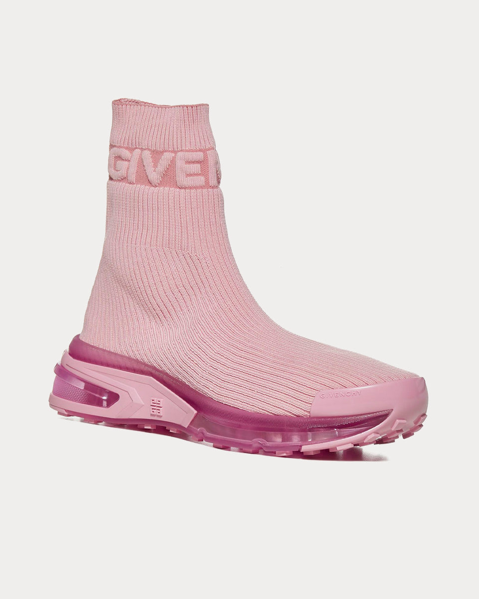 Trives Gå tilbage mørkere Givenchy GIV 1 Stretch Knit Baby Pink High Top Sneakers - Sneak in Peace
