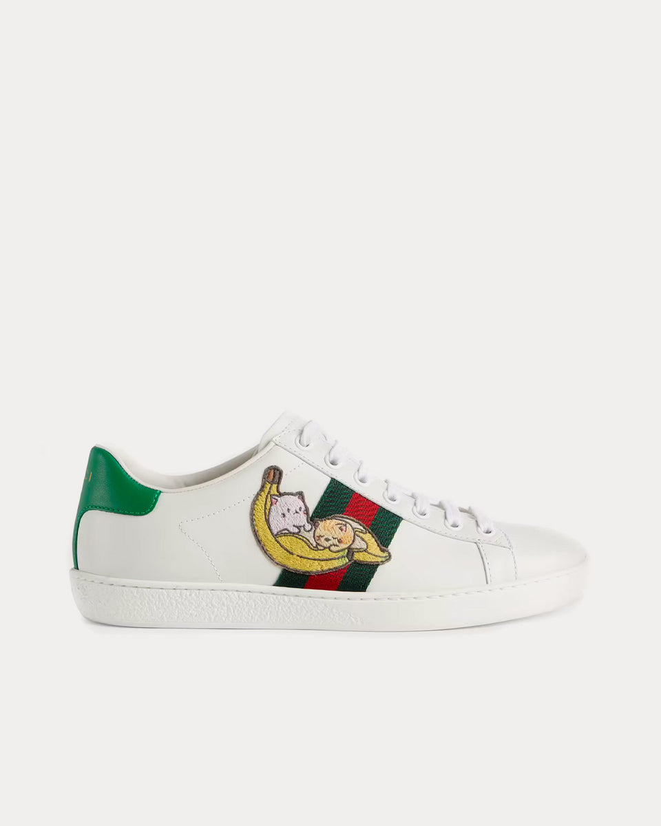 Gucci Bananya Ace White Low Top Sneakers - Sneak in Peace