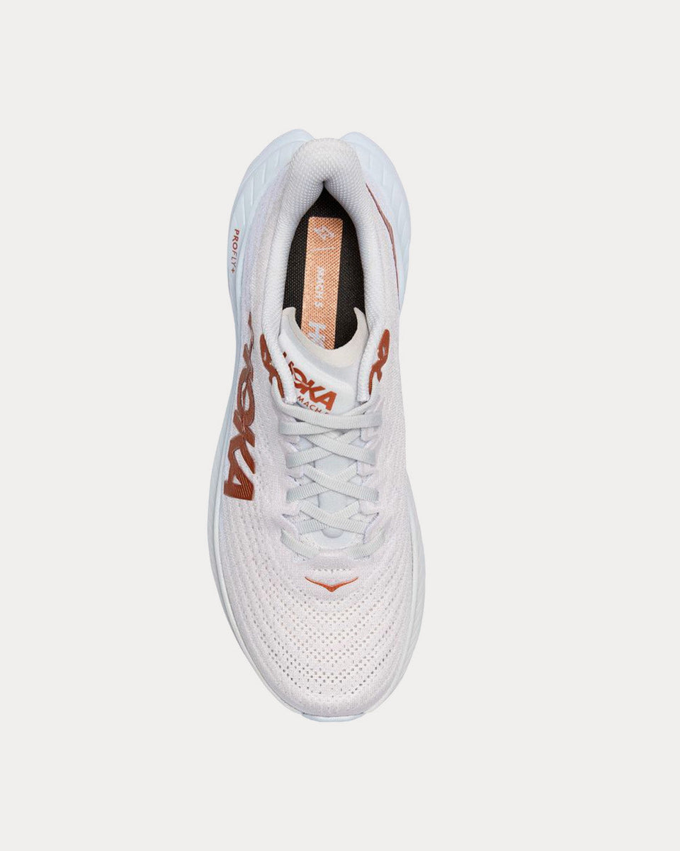 Hoka Mach 5 White / Copper Running Shoes - Sneak in Peace