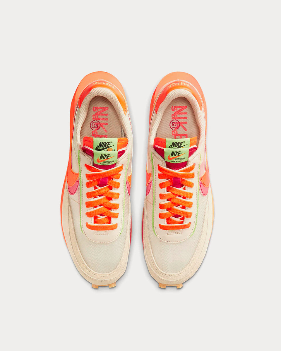 Nike x sacai x CLOT LDWaffle Orange Blaze / Deep Red Low Top Sneakers -  Sneak in Peace
