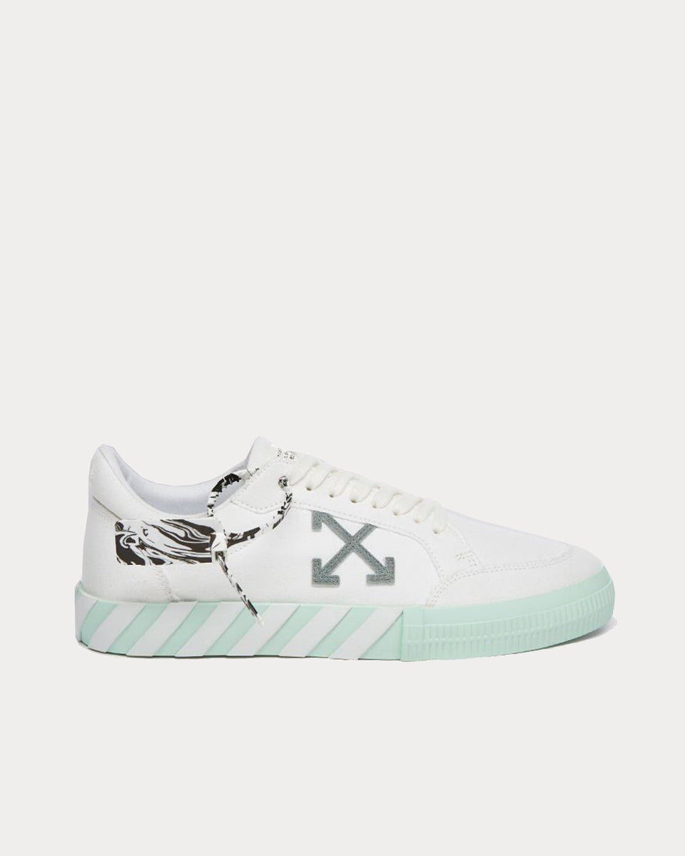 Off-White Vulcanized Black Green Low Top Sneakers - Sneak in Peace