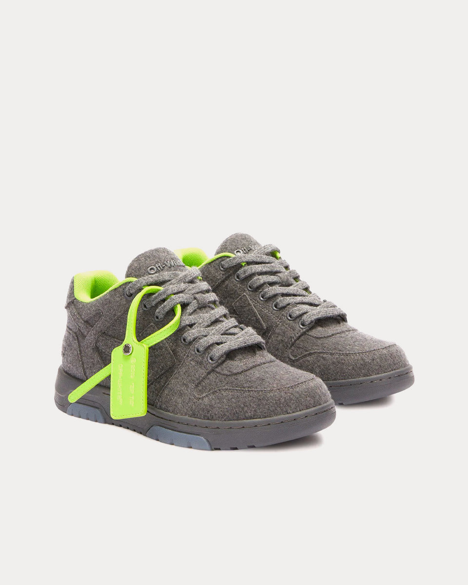 capa yeso Sermón Off-White Out Of Office Wool Grey / Green Low Top Sneakers - Sneak in Peace
