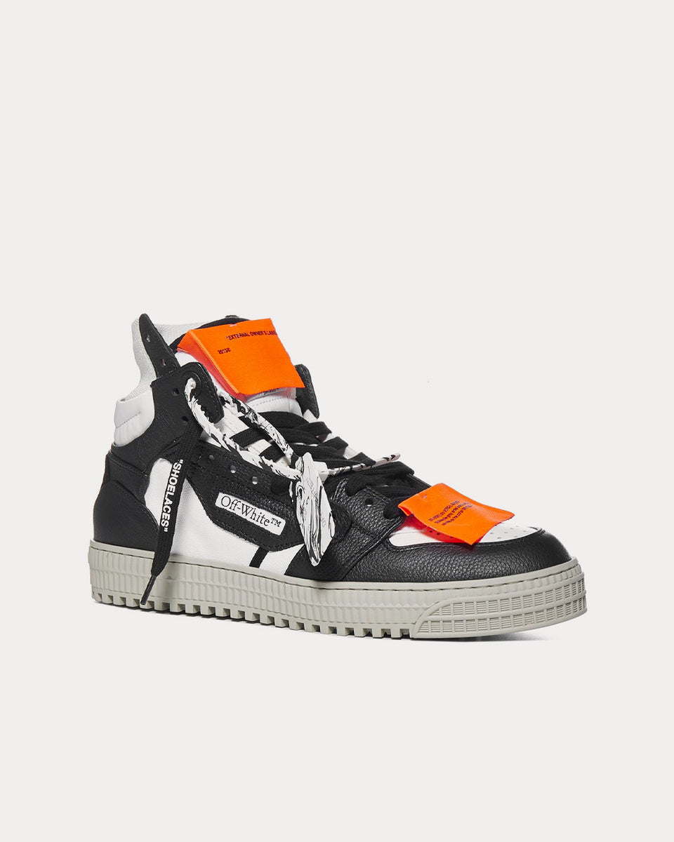 Off-White 3.0 Off Court Leather High-Top Sneakers, White Orange, Women's, 39EU, Sneakers & Trainers High Top Sneakers