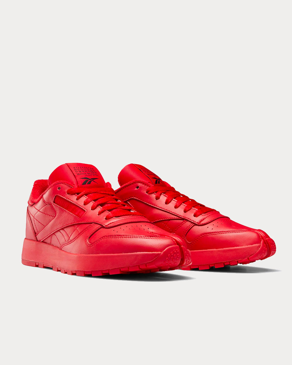 Red leather reebok sale classics