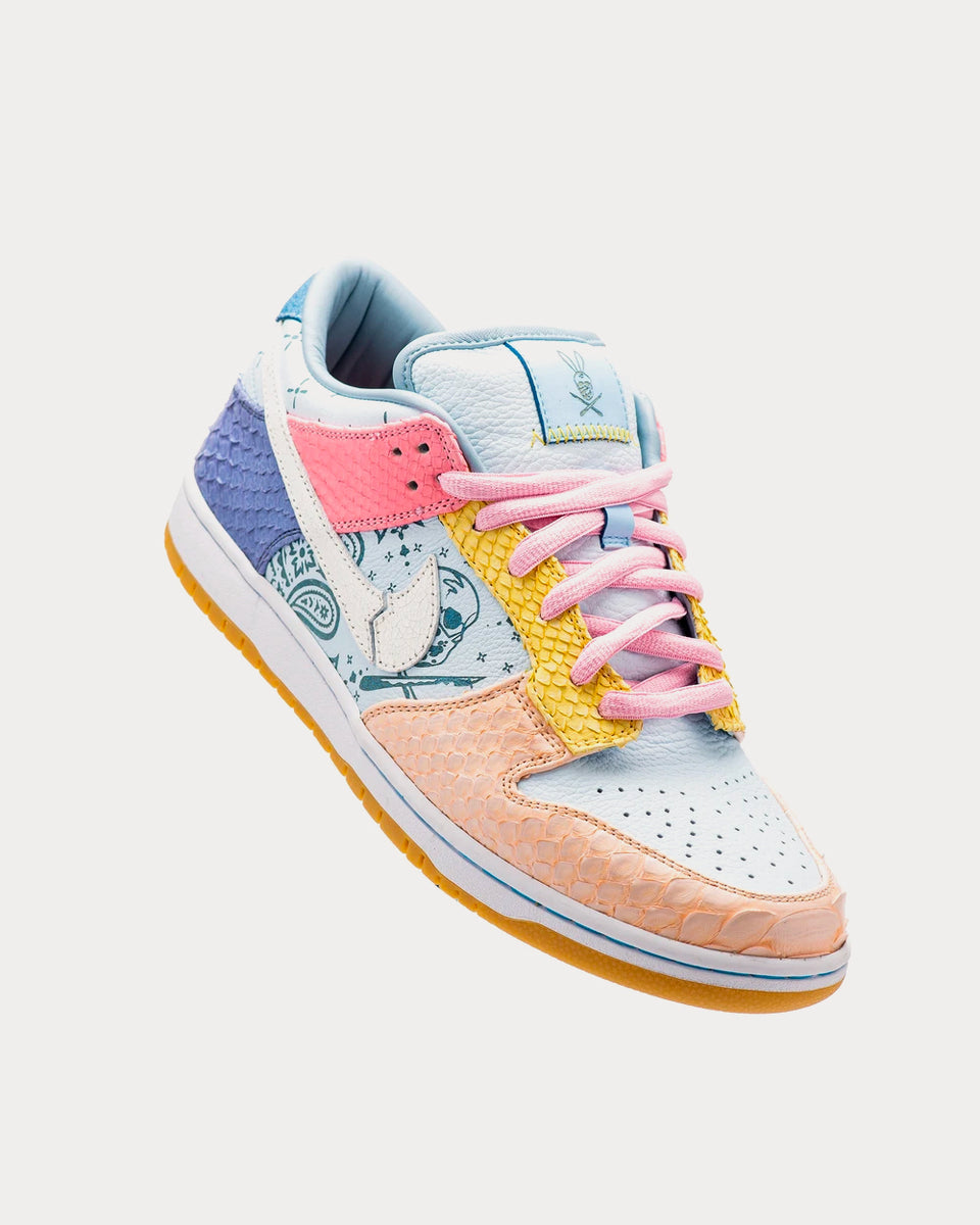 The Shoe Surgeon Easter Paisley SB Dunk Low Top Sneakers - Sneak in Peace