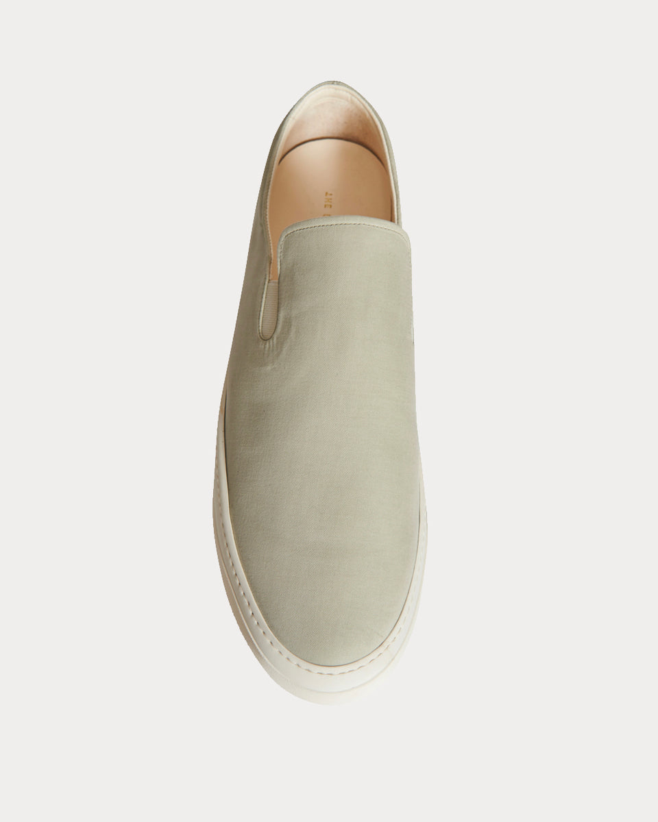 The Row Marie H Canvas Stone Slip On Sneakers Sneak in Peace