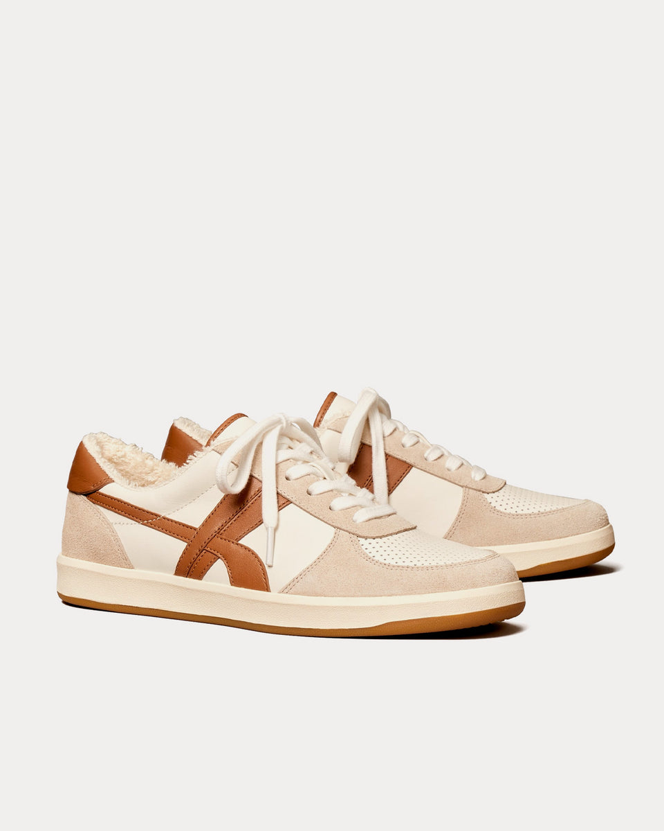 Tory Burch Hank Court Calcare / Tan / New Ivory Low Top Sneakers