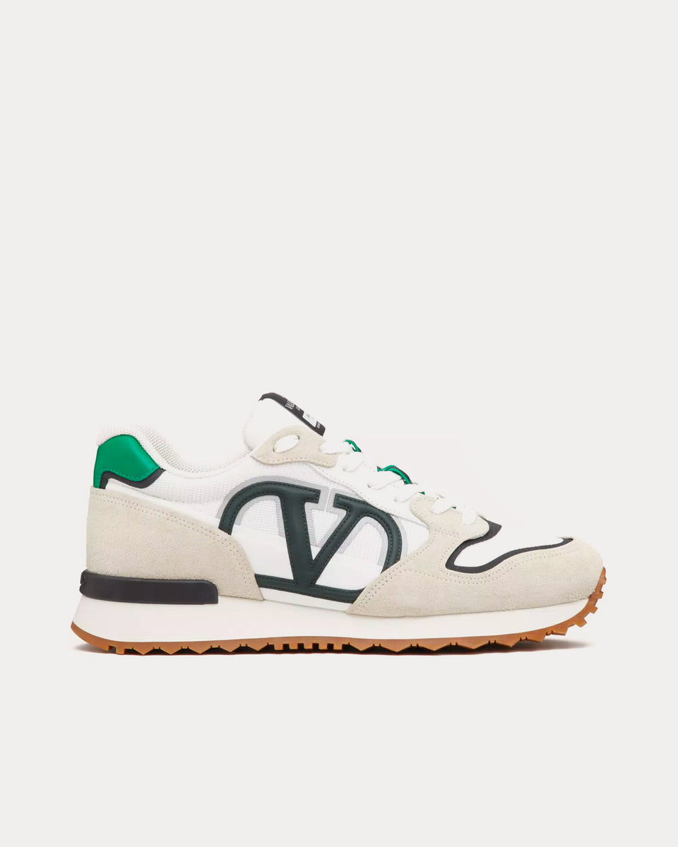 Luxury sneakers for men - Sneakers Valentino VL7N green and white