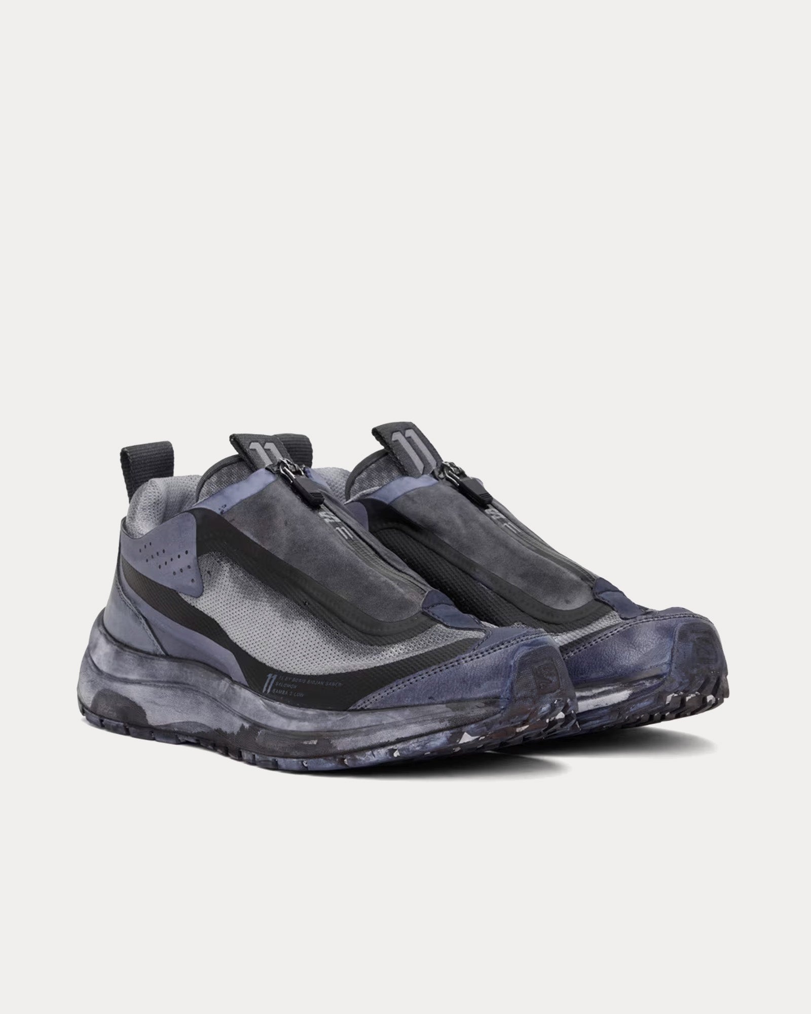 Salomon x 11 By Boris Bidjan Saberi Bamba V2 Black Dye Low Top Sneakers - 2