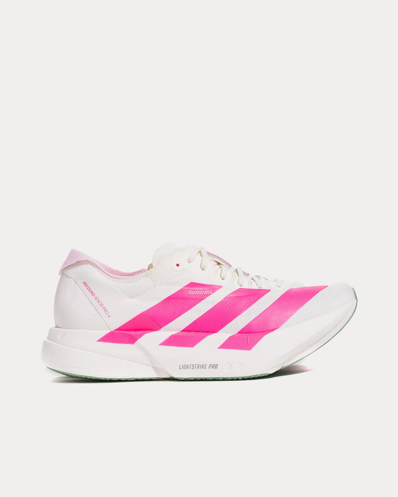 Adidas Adizero EVO SL Off White / Lucid Pink / Silver Green Running Shoes - 1