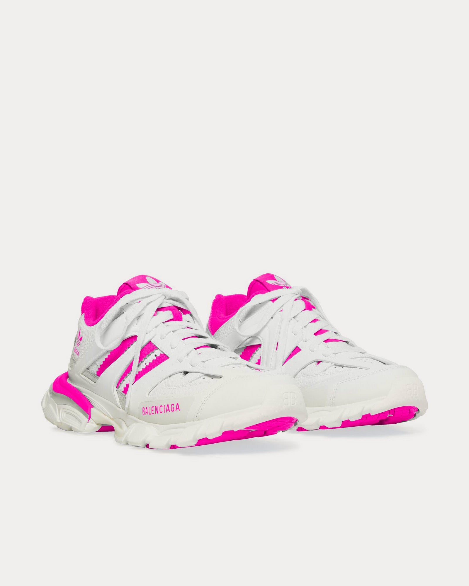 Balenciaga x Adidas Track Forum White / Pink Low Top Sneakers - 3