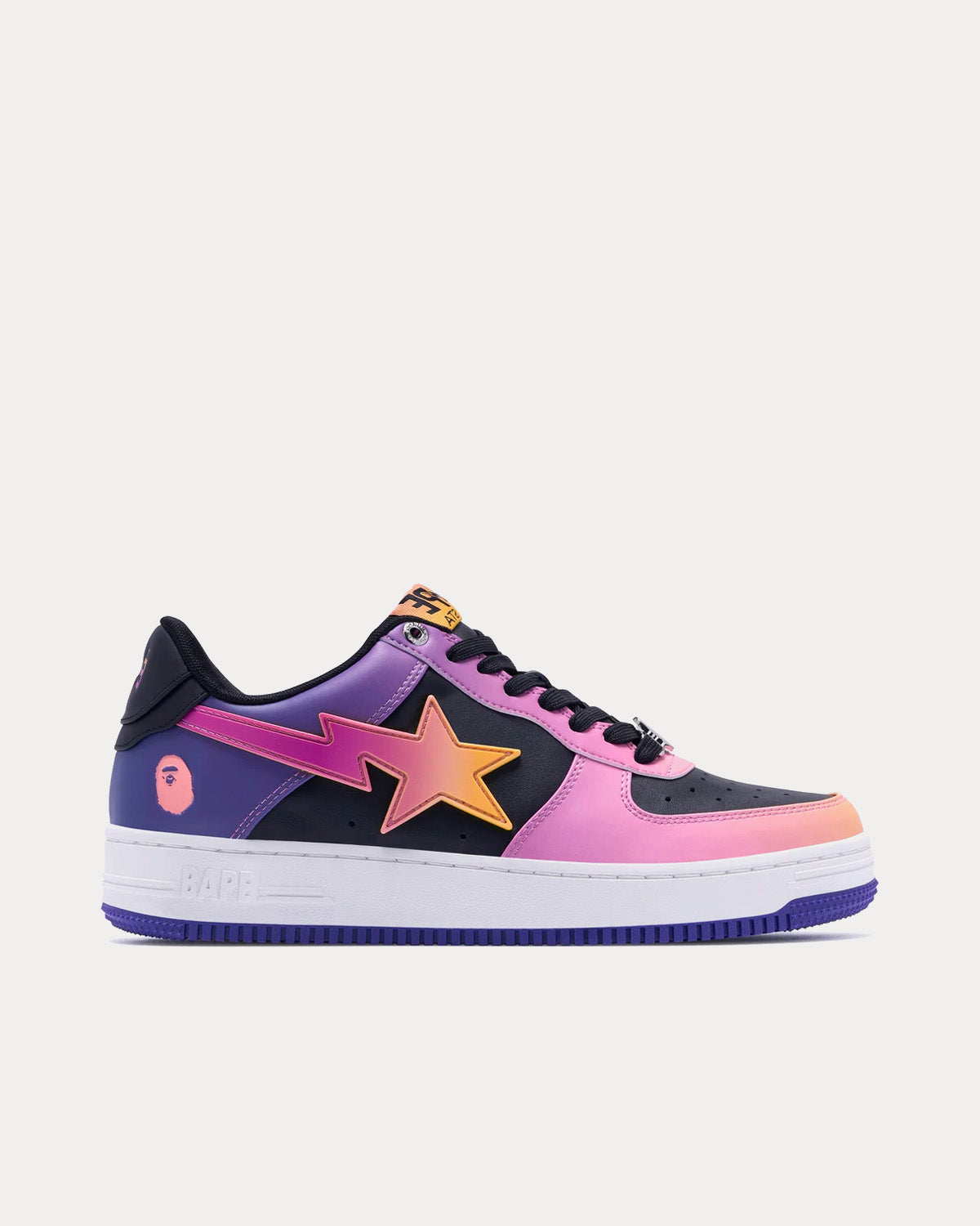 A Bathing APE Bape Sta #7 Purple / Black Low Top Sneakers - 1