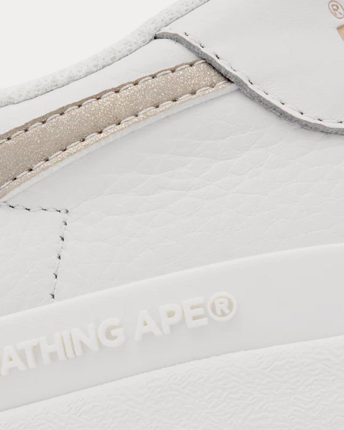 A Bathing APE Mad Sta #1 White / Gold Low Top Sneakers - 2