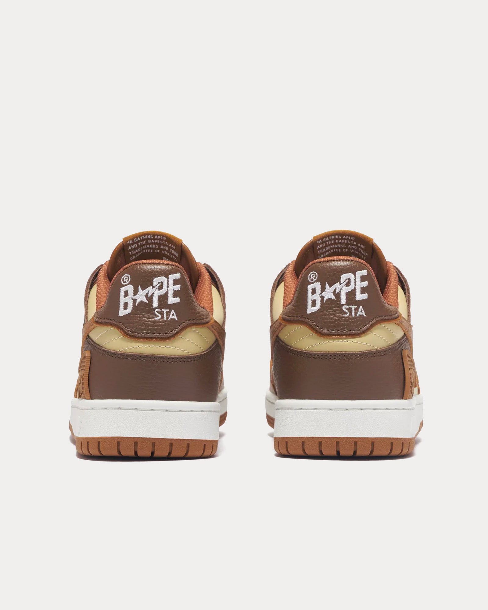 A Bathing APE Bape Sk8 Sta #5 Brown / Beige Low Top Sneakers - 2