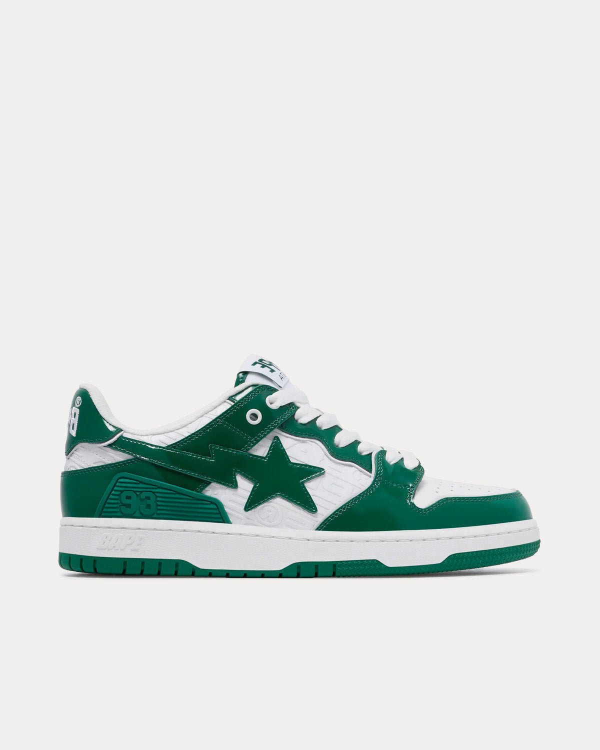 A Bathing APE Bape Sk8 Sta #5 Green / White Low Top Sneakers - 1