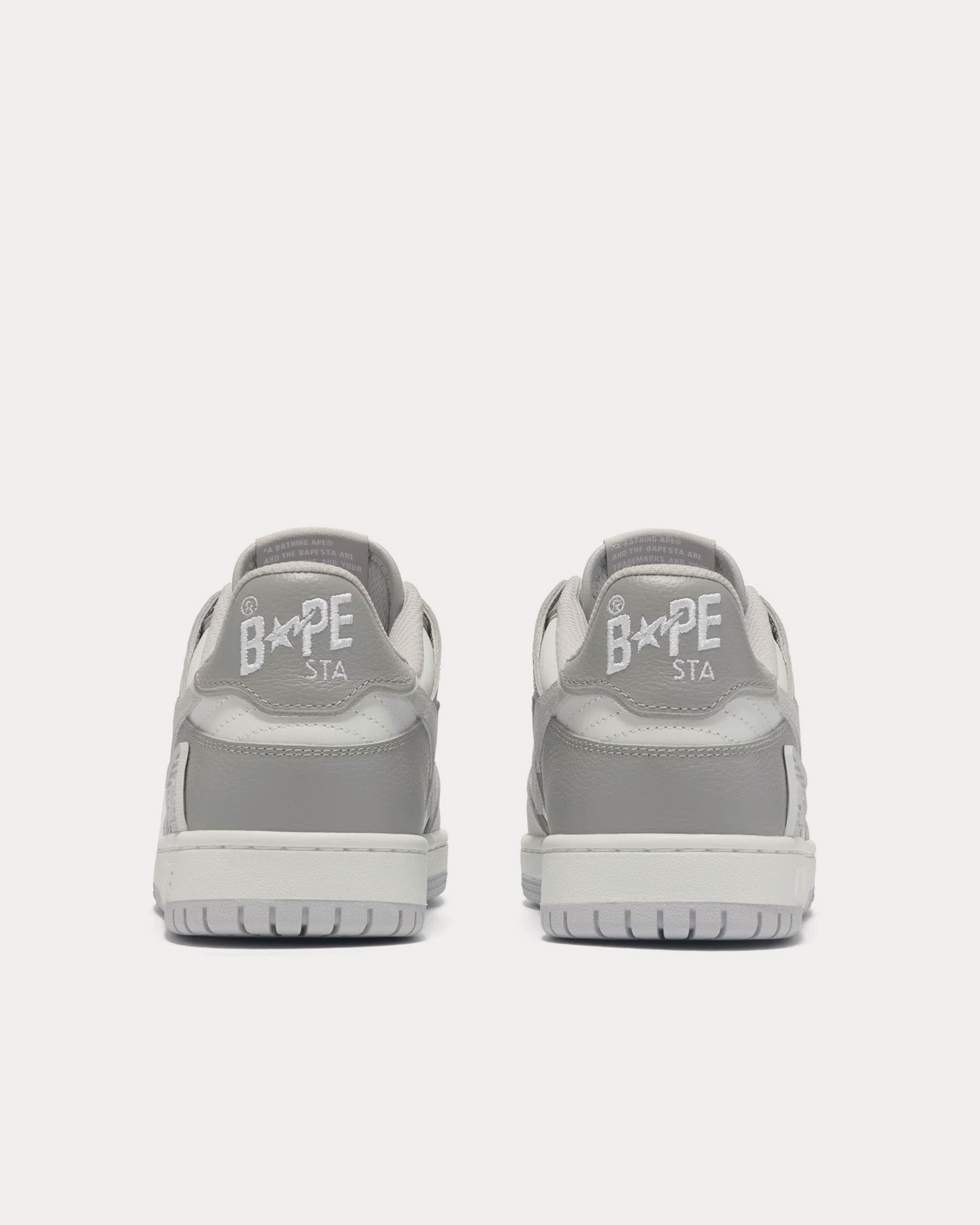 A Bathing APE Bape Sk8 Sta #5 Grey / White Low Top Sneakers - 2