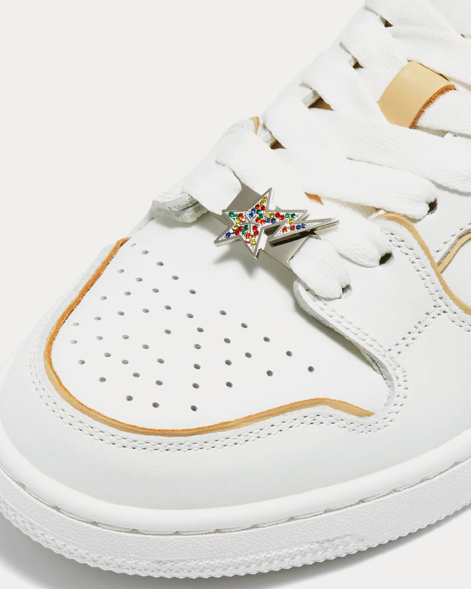 A Bathing APE Bape Sk8 Sta Rainbow White Low Top Sneakers - 2